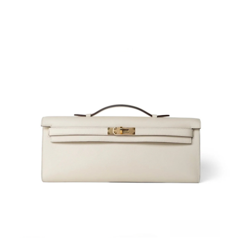 Hermès Kelly Cut Clutch Nata Swift&Gold Hardware