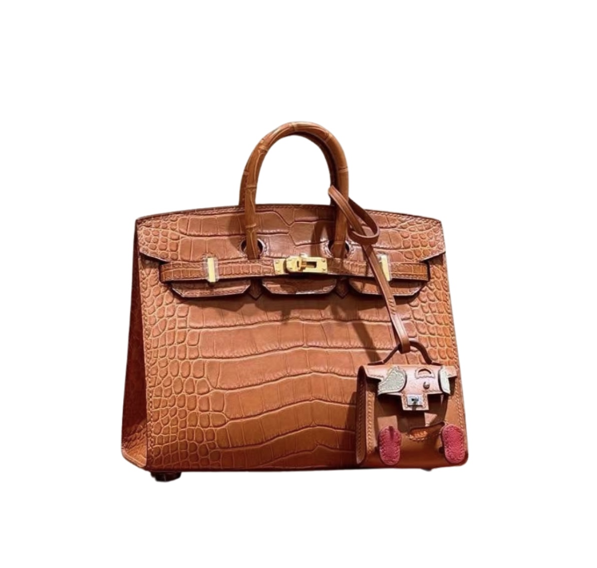  Hermes Birkin20 Gold Mate Aligátor&Gold Hardware