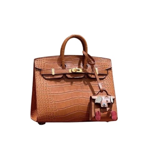  Hermes Birkin20 Gold Mate Aligátor&Gold Hardware