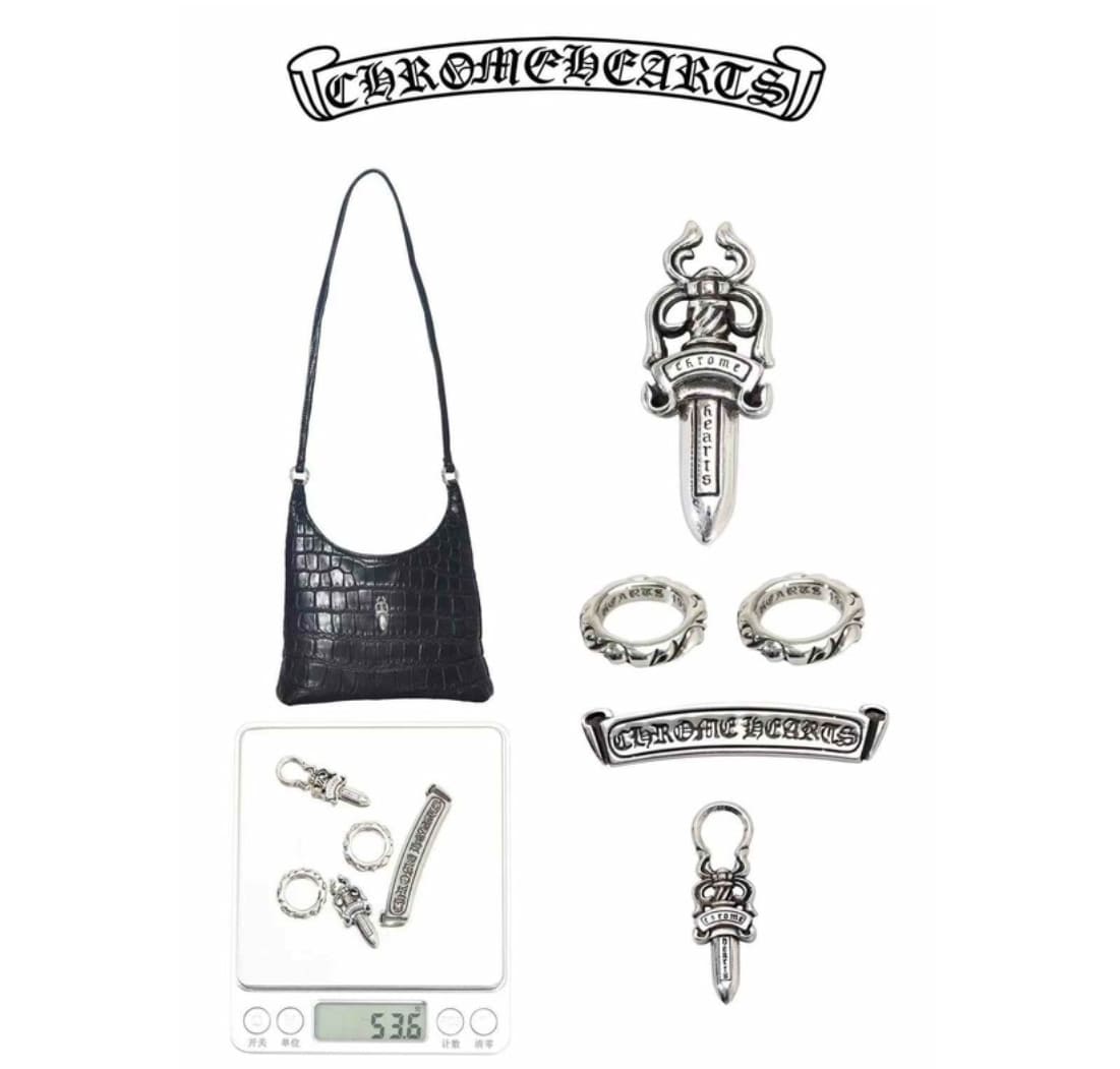 Chrome Hearts Black Alligator Dagger Viv Bag