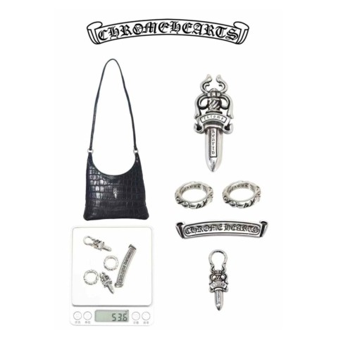 Chrome Hearts Black Alligator Dagger Viv Bag