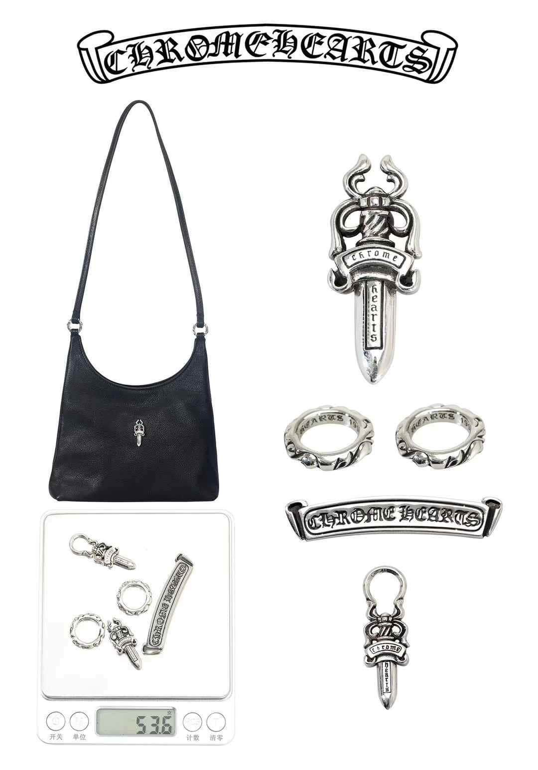 Chrome Hearts Black Dagger Viv Bag