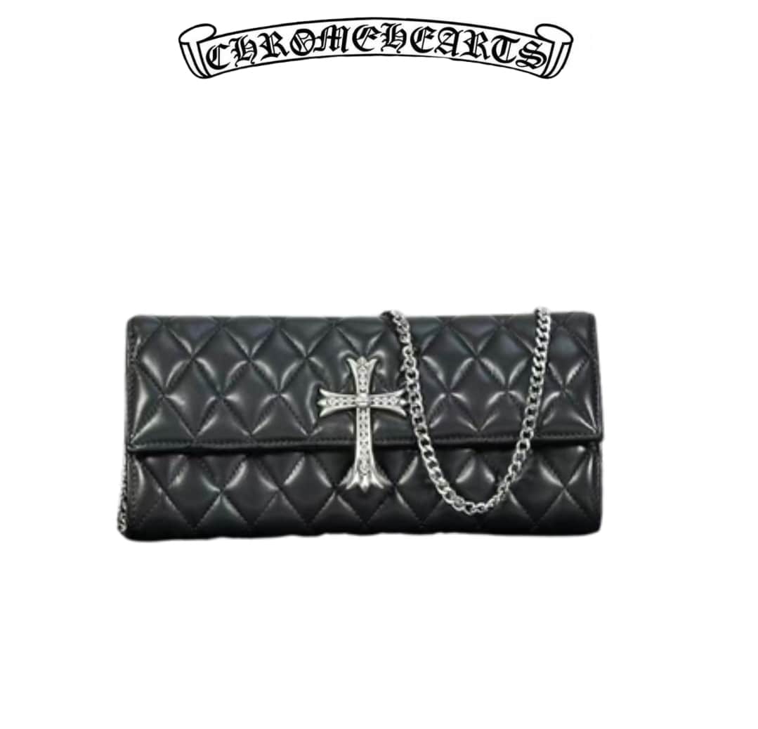 Chrome Hearts Quilted Leather Cross Shoulder Bag