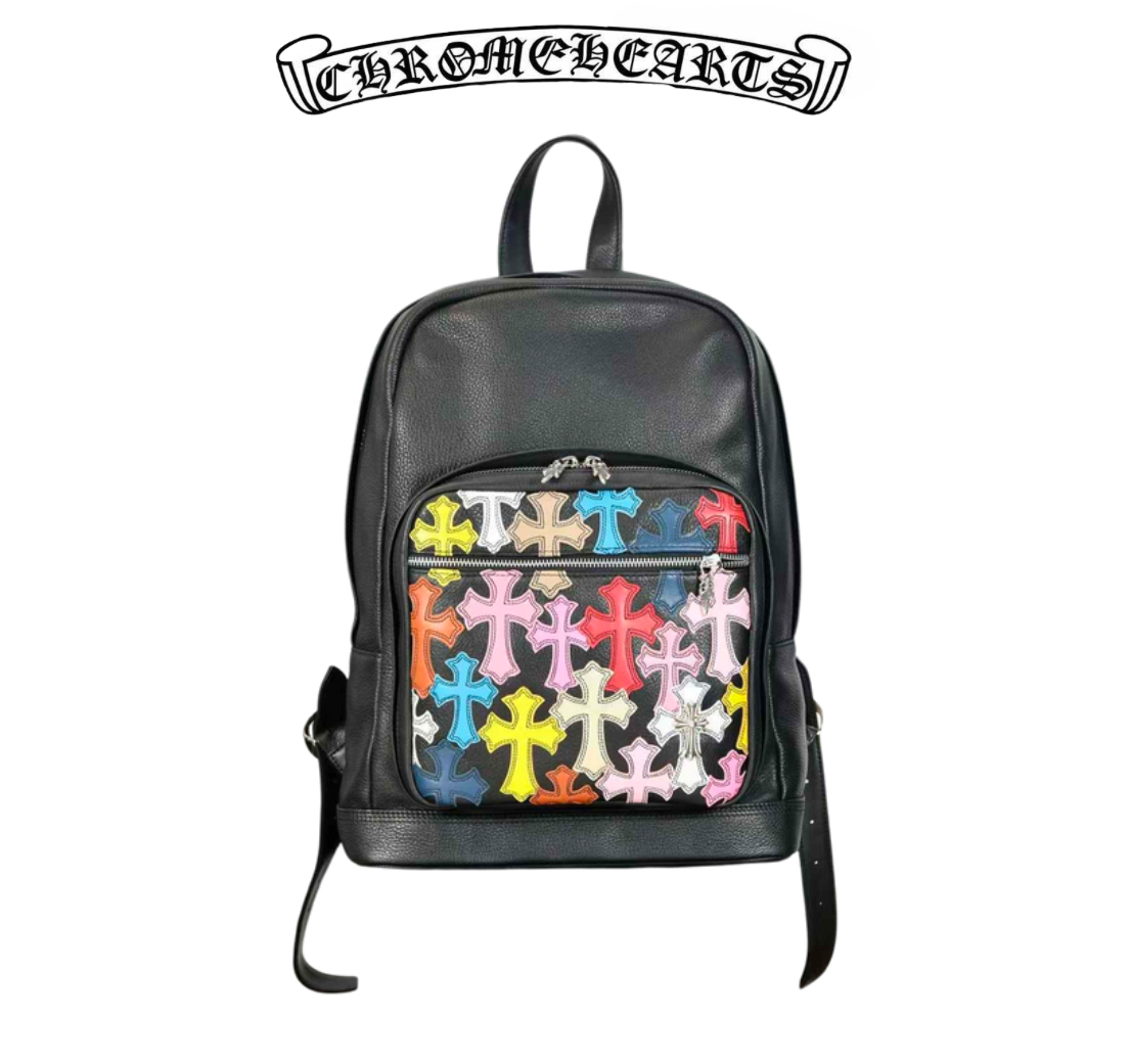 Chrome Hearts Multi-color Cross Patch Black Backpack