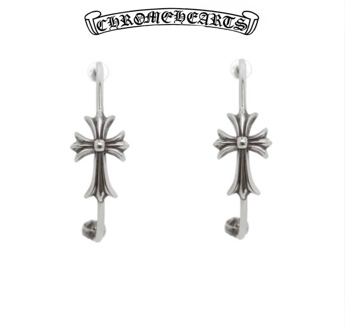 Chrome Hearts Silver Cross Earring