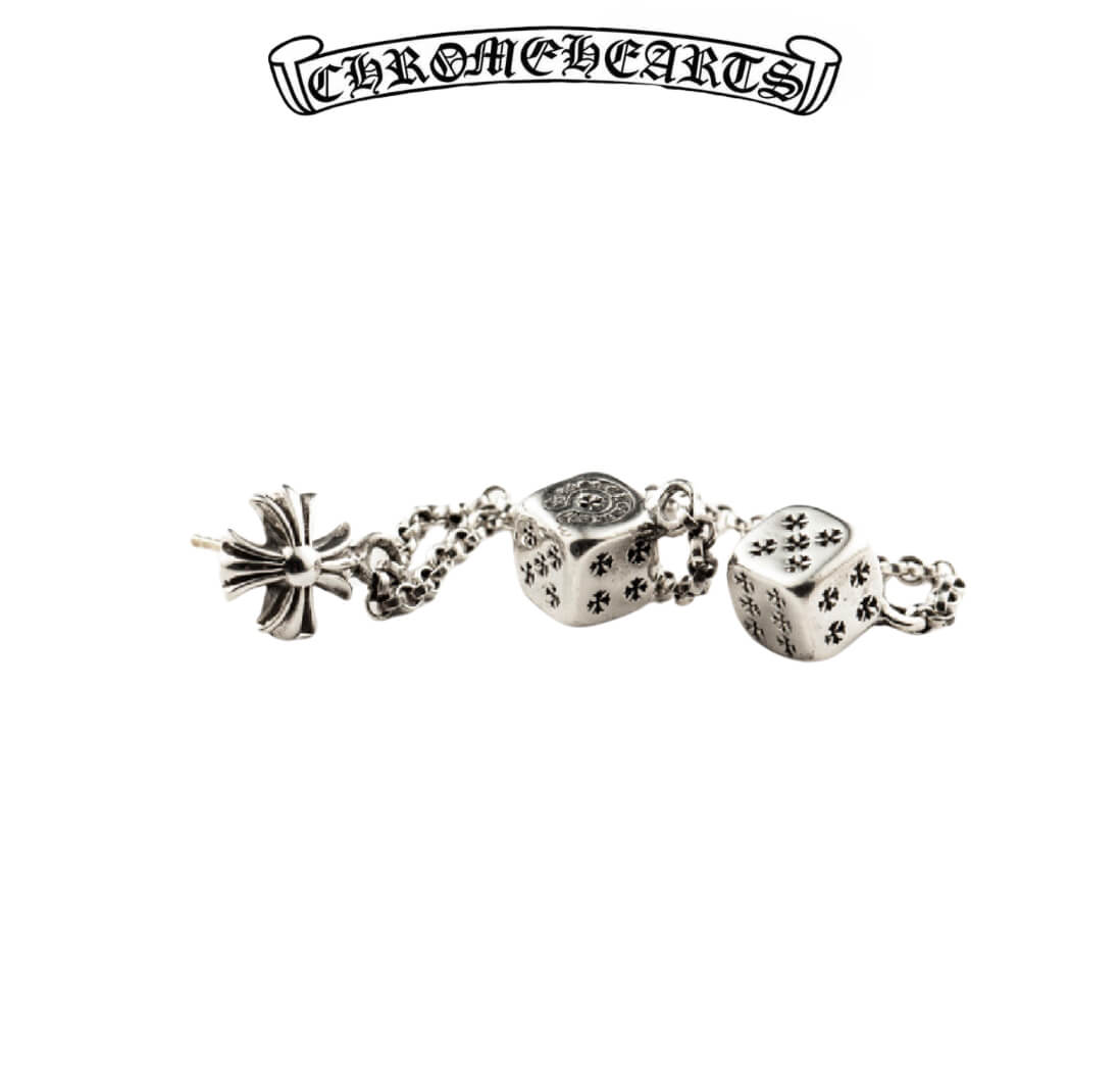 Chrome Hearts Silver Dice Earring