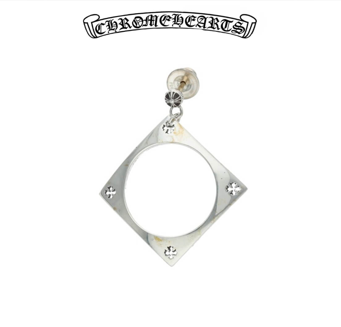 Chrome Hearts Silver Square Circle l Earring