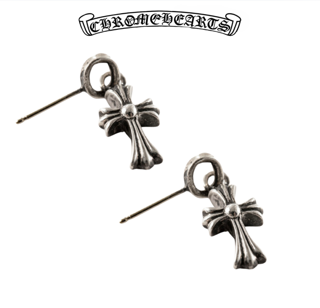 Chrome Hearts Silver Cross Earring