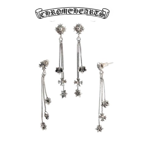 Chrome Hearts Silver Triple Dangle Earring