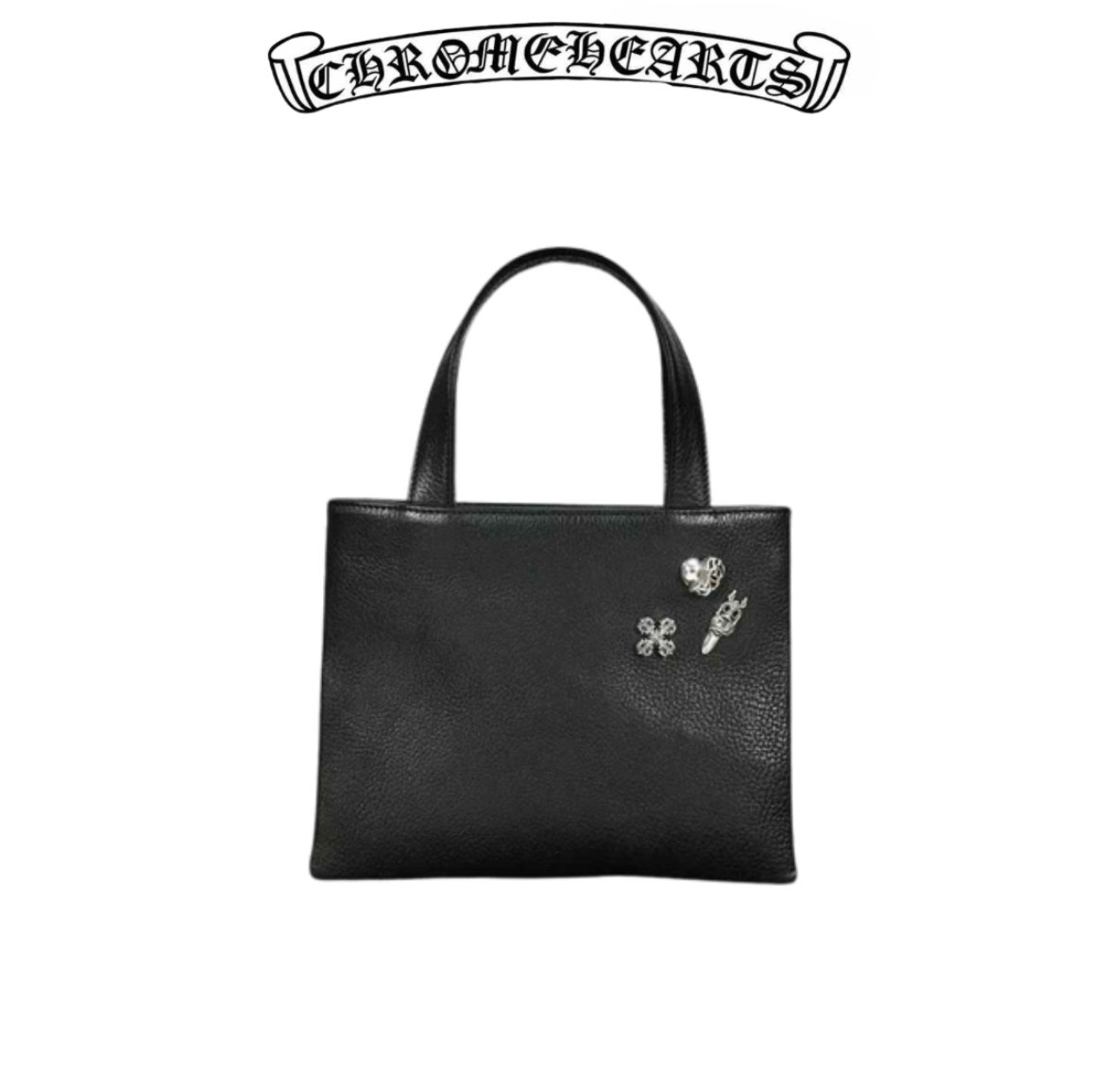 Chrome Hearts Silver Charm Tote Bag Black