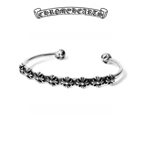 Chrome Hearts Silver CH Plus Skinny Multi Cuff