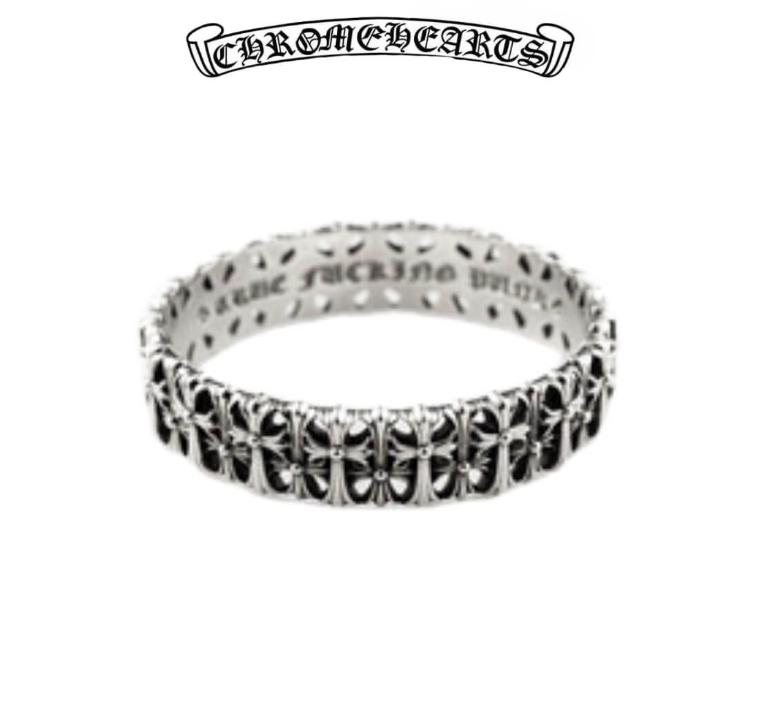 Chrome Hearts Silver Chrome Hearts TFP cemetery bangle bracelet