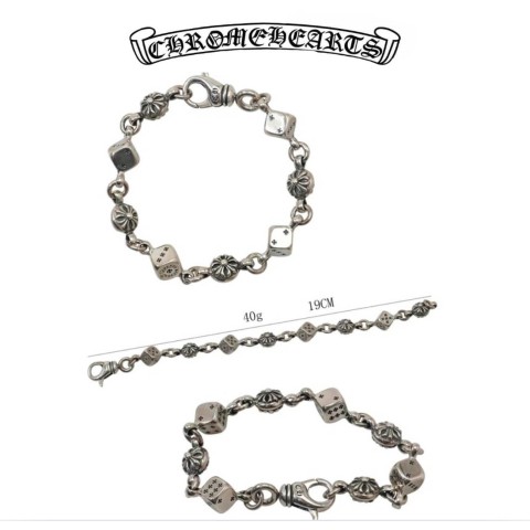 Chrome Hearts Silver Dice and Crossball Bracelet