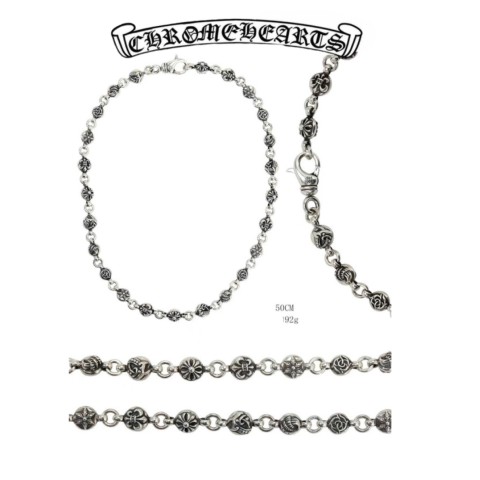 Chrome Hearts Silver Six-Element Necklace(50cm)