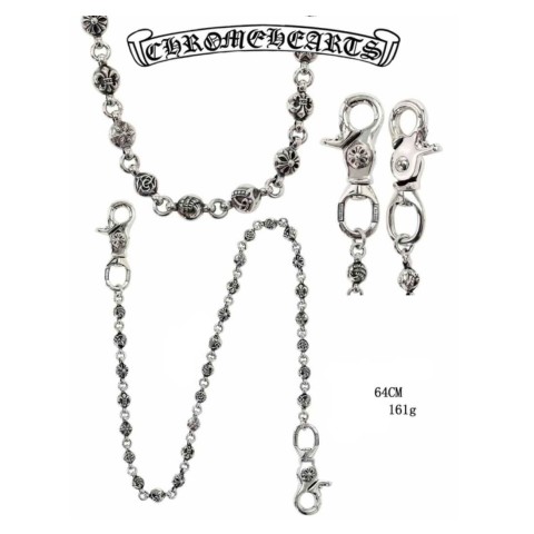 Chrome Hearts Silver Hook + Six-Element Round Bead(64cm)