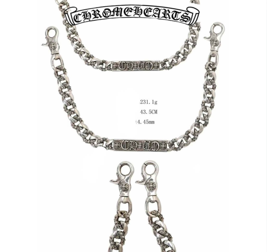 Chrome Hearts Silver Double Hook CH Long Plate(44cm)