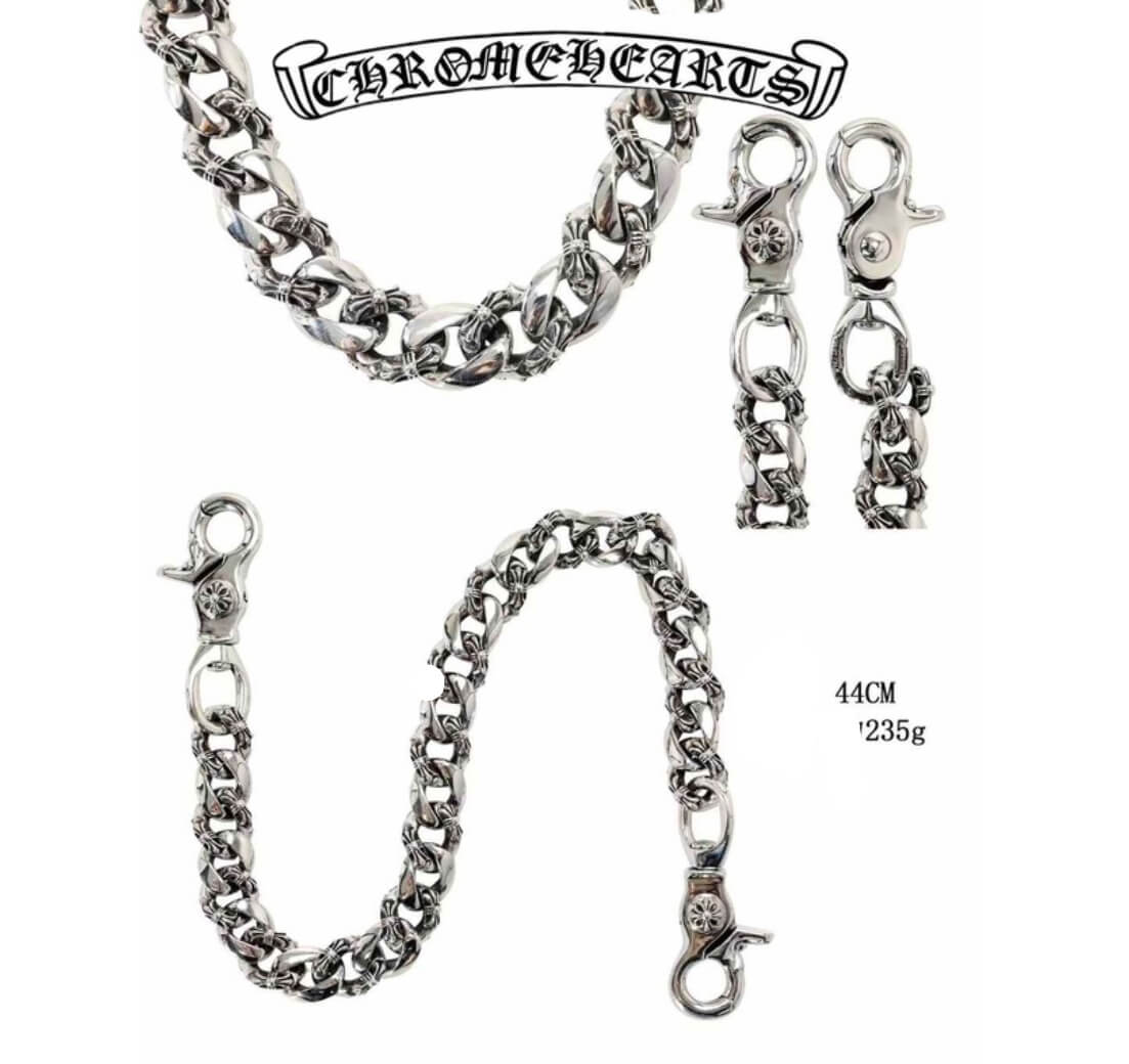 Chrome Hearts Silver Double Clip Cuban Link(44cm)