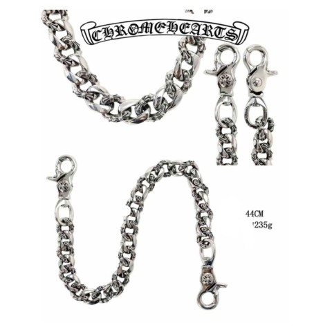 Chrome Hearts Silver Double Clip Cuban Link(44cm)