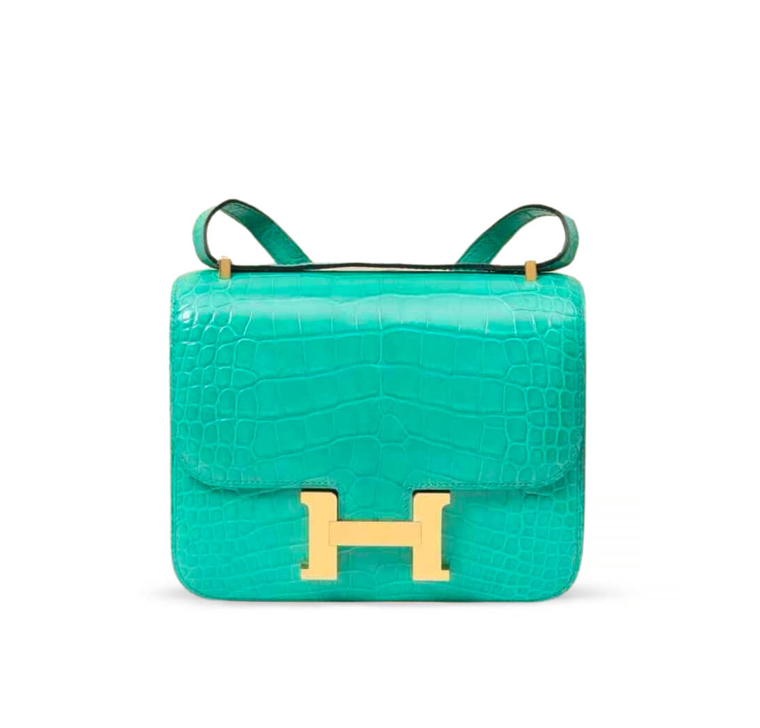 Hermès Constance 24 Vert Jade  Shiny Alligator&Gold Hardware