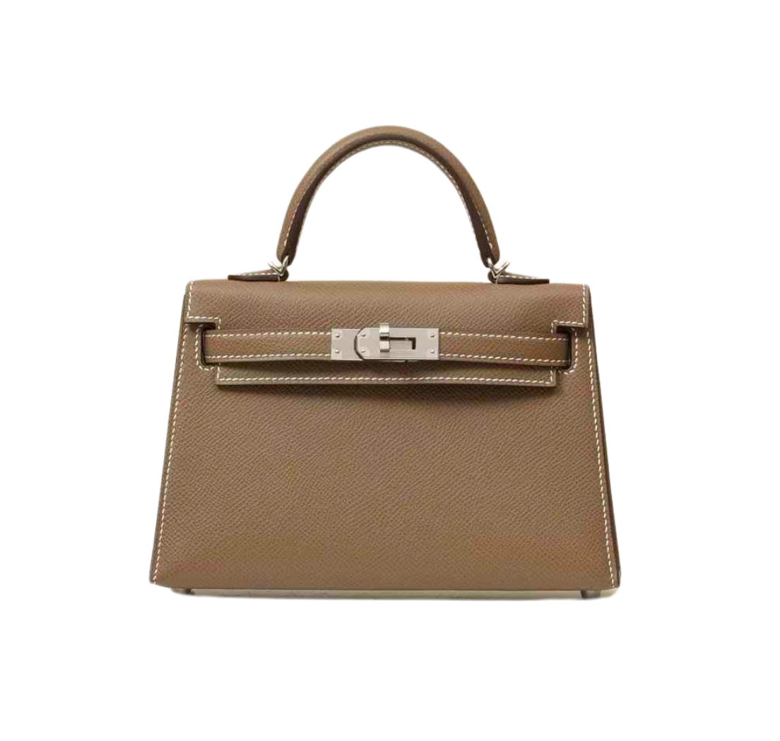 Hermès Mini Kelly Etoupe Epsom&Palladium Hardware