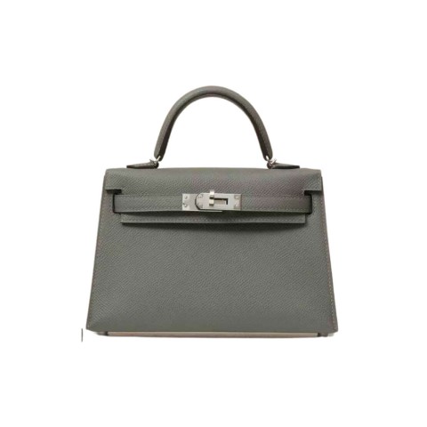 Hermès Mini Kelly Gris Mouette Epsom&Palladium Hardware