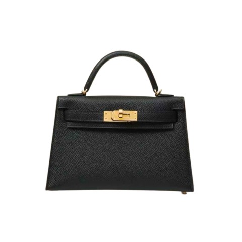 Hermès Mini Kelly Noir Epsom&Gold Hardware