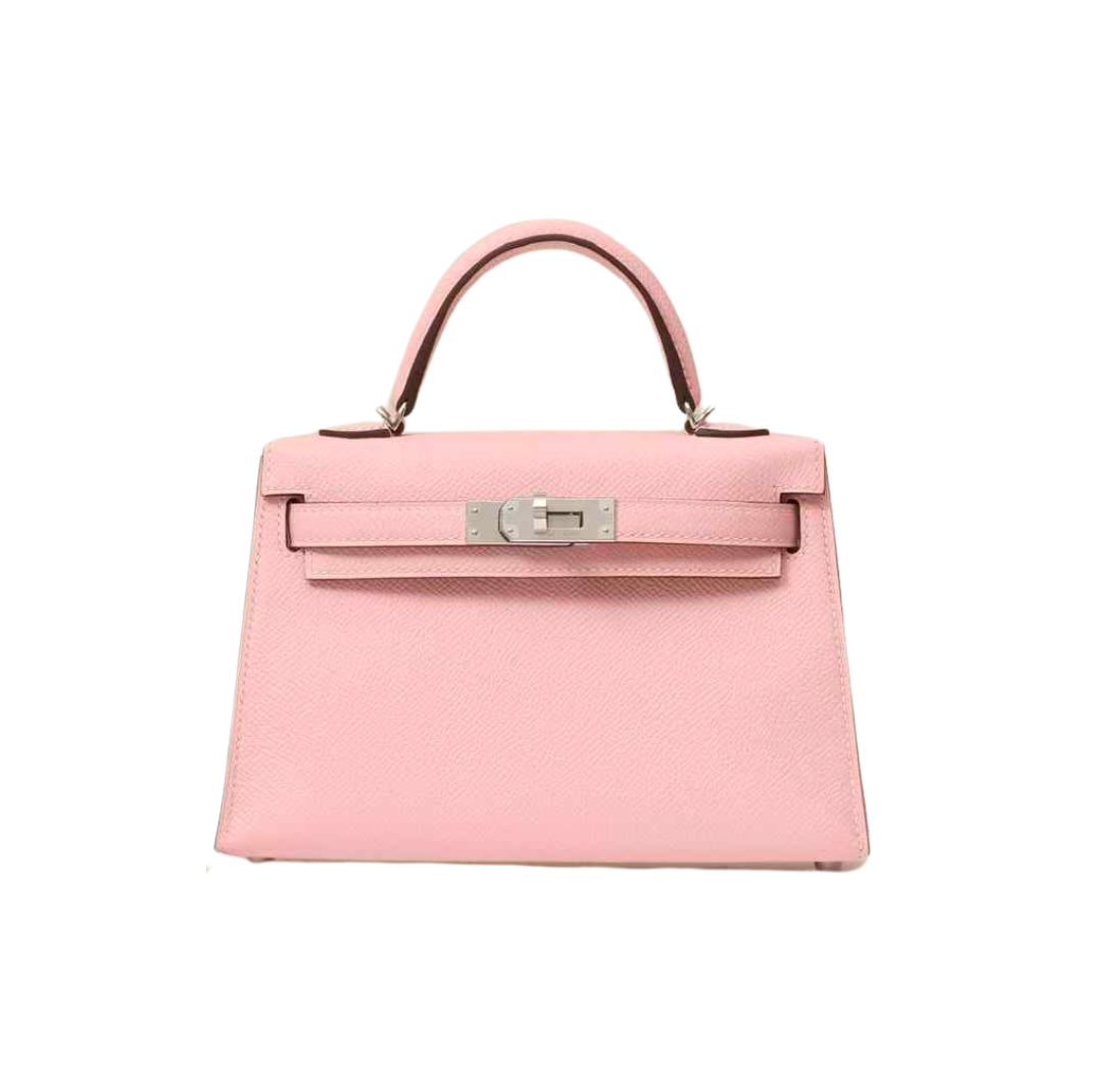 Hermès Mini Kelly Sakura Rose Epsom&Palladium Hardware