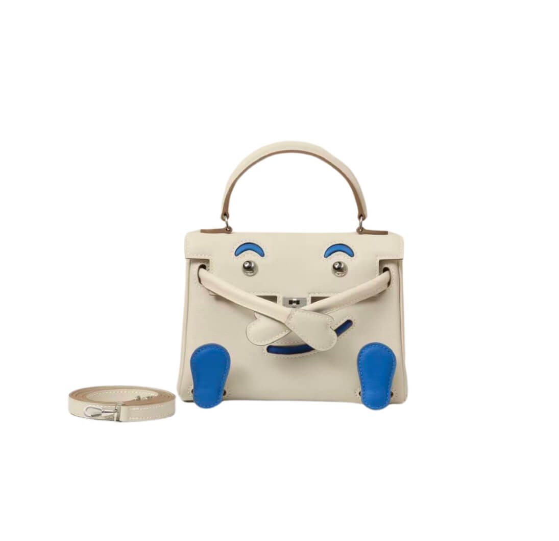 Hermès Mini Kelly Doll Craie Bleu Saphir Swift& Palladium Hardware