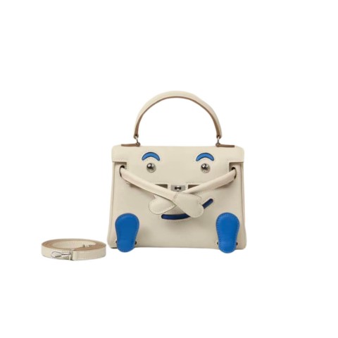 Hermès Mini Kelly Doll Craie Bleu Saphir Swift& Palladium Hardware