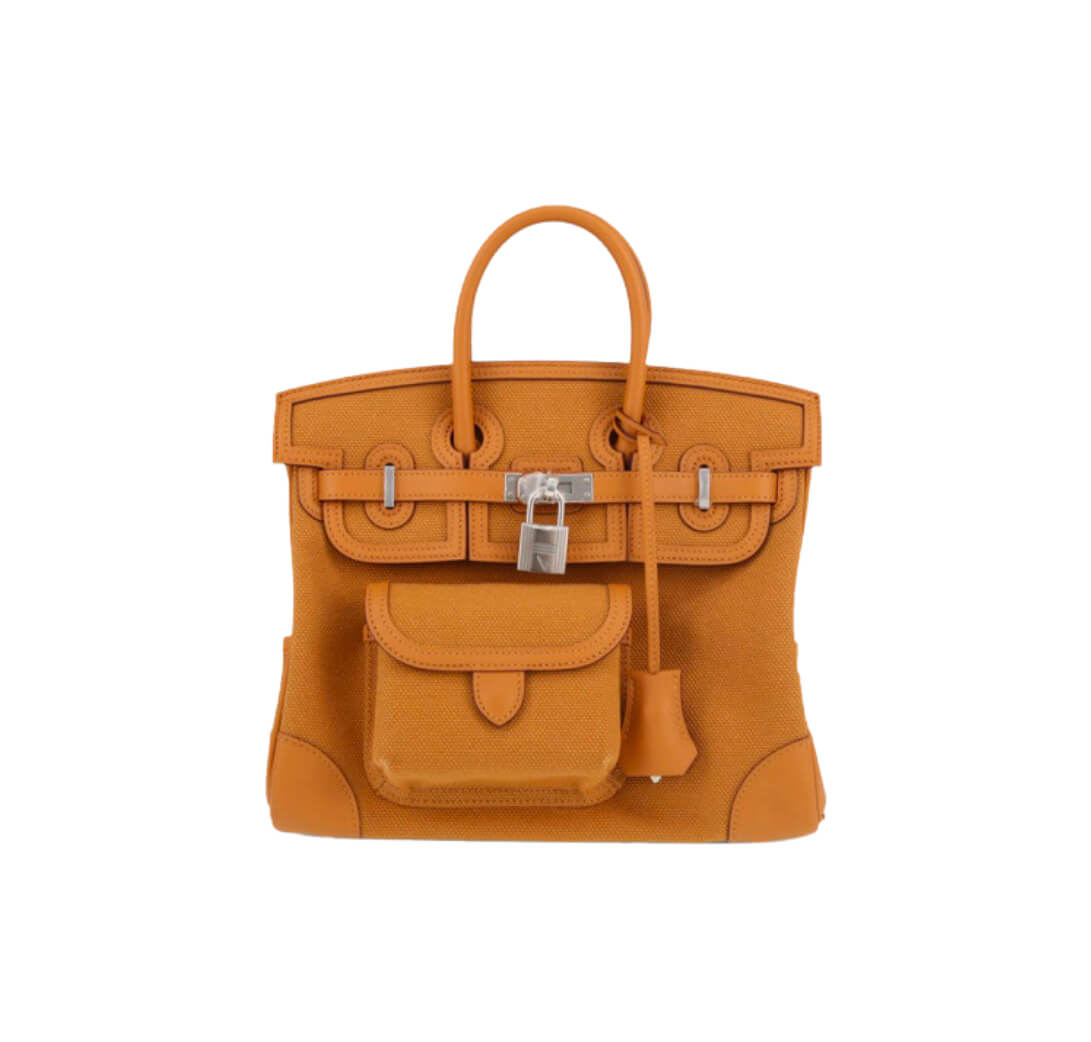 Hermès Birkin Cargo 25 Desert/Sesame Canvas/Swift leather&Palladium hardware