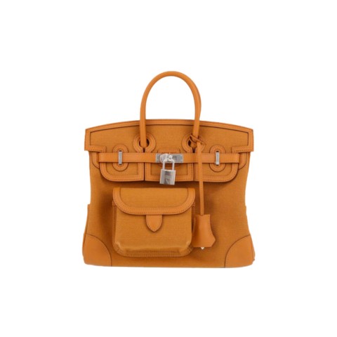 Hermès Birkin Cargo 25 Desert/Sesame Canvas/Swift leather&Palladium hardware