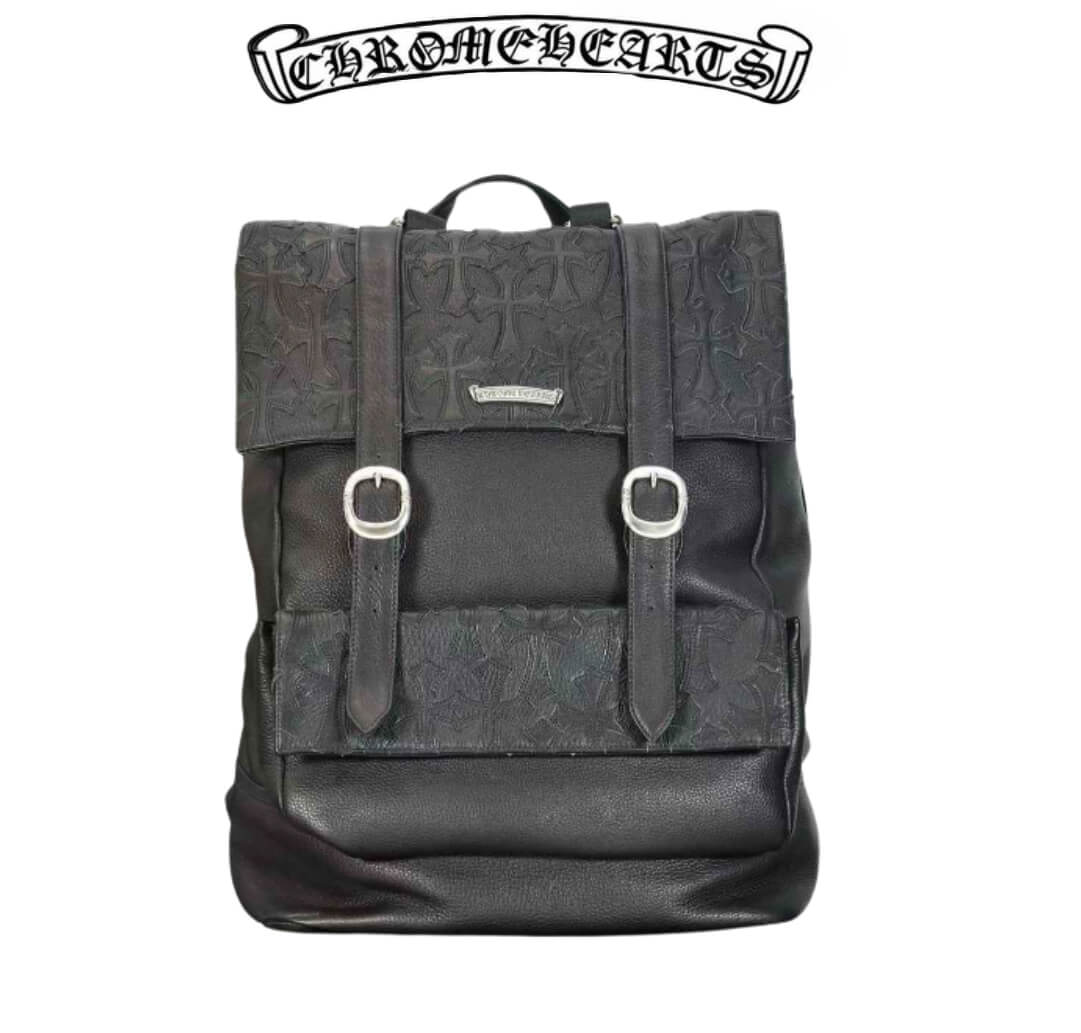 Chrome Hearts Cross Cemetery Patch Gunslinger Strap Backpack Black