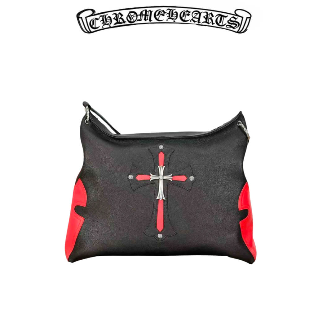 Chrome Hearts Silver Cross Black Red Lyon Bag