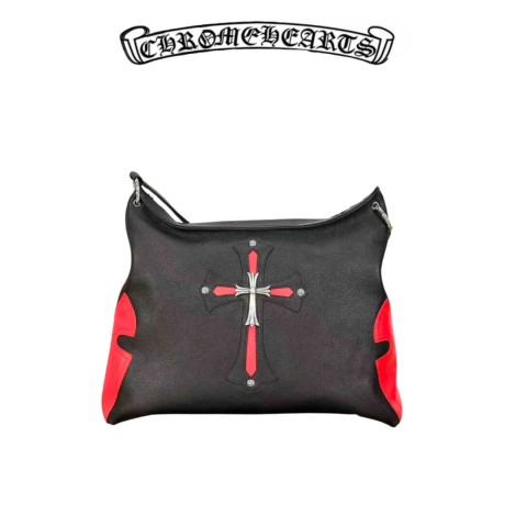 Chrome Hearts Silver Cross Black Red Lyon Bag