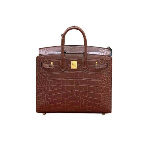 Hermès Birkin20 Sellier Havane Matte Alligator&Gold Hardware