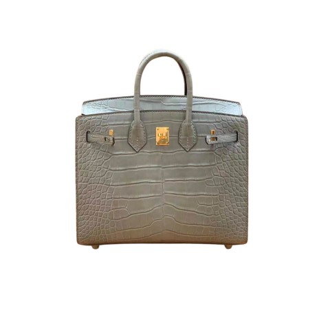 Hermès Birkin20 Sellier Ciment Matte Alligator&Gold Hardware