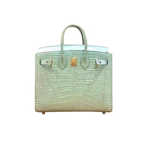 Hermès Birkin20 Sellier Vert Fizz Matte Alligator&Gold Hardware