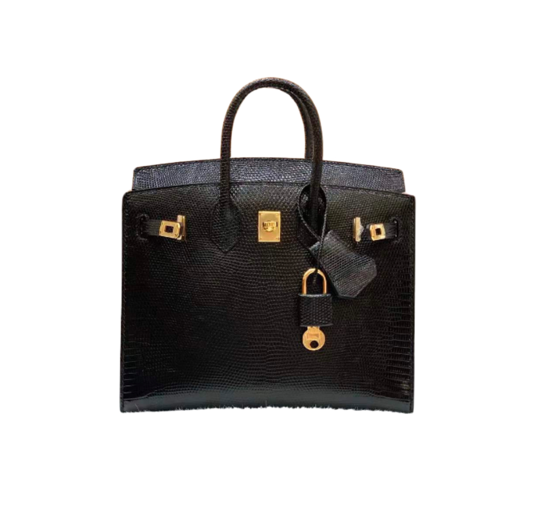 Hermès Birkin20 Sellier Noir Lizard &Gold Hardware