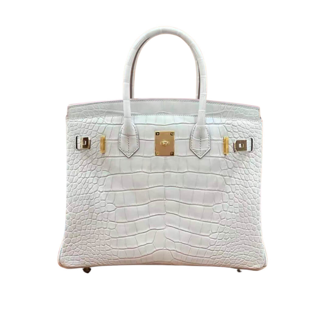 Hermes Birkin30 Beton Matte Alligator&Gold Hardware