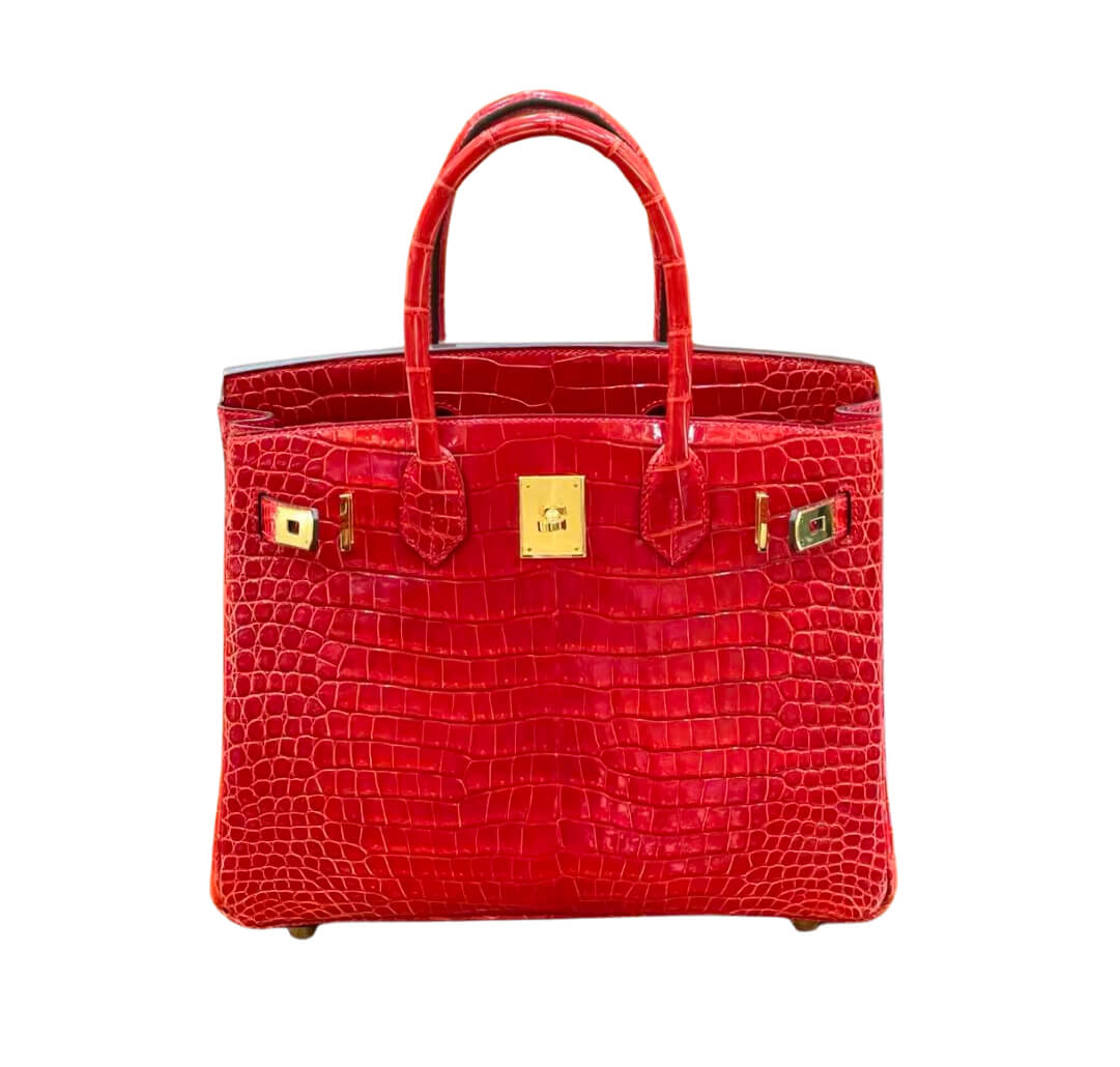 Hermes Birkin30 Rouge H Electric Shining Alligator&Gold Hardware