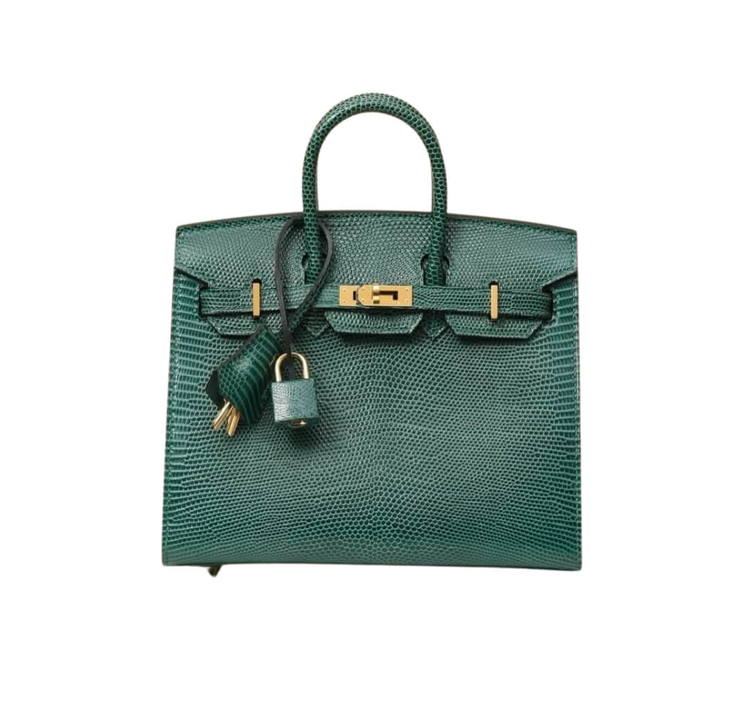 Hermès Birkin20 Sellier Vert Cyprès Lizard&Gold Hardware