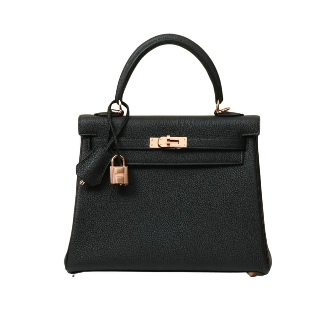 Hermès Kelly25 Noir Togo&Rose Gold Hardware