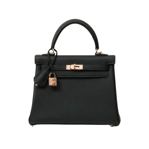 Hermès Kelly25 Noir Togo&Rose Gold Hardware