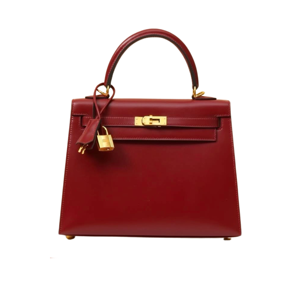 Hermès Kelly 28 Burgundy Box Leather&Gold Hardware