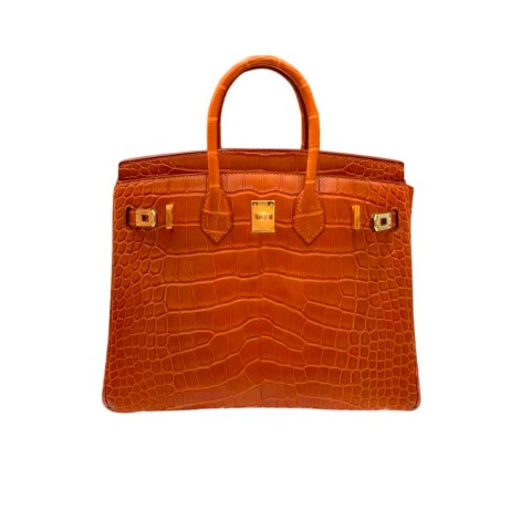 Hermès Birkin25 Gold Matte Alligator&Gold Hardware