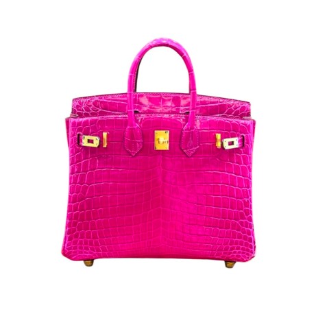 Hermès Birkin25 Rose Scheherazade Shiny Alligator&Gold Hardware