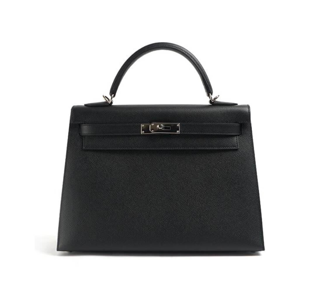 Hermès Kelly25 Sellier Noir Epsom& Palladium Hardware