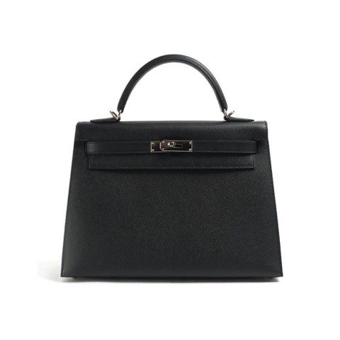 Hermès Kelly25 Sellier Noir Epsom& Palladium Hardware