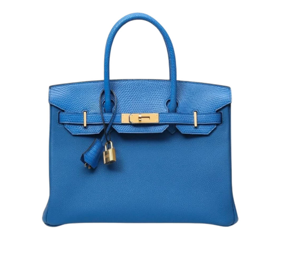 Hermès Birkin30 Blue Zellige Touch Togo& Gold Hardware