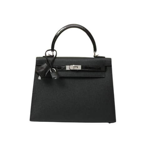 Hermès Kelly25 Touch Noir Swift Noir Alligator&Palladium Hardware